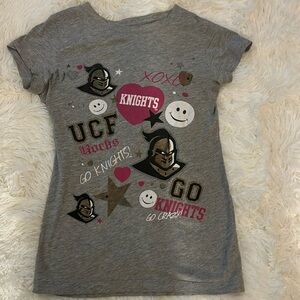 ⭐️UCF Go Knights Pink Grey Hearts Tee T Shirt Top S Small